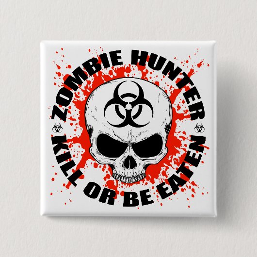 Zombie Hunter 3 Vierkante Button 5,1 Cm (Voorkant)