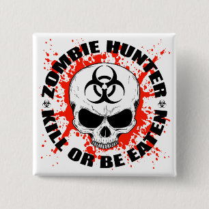 Zombie Hunter 3 Vierkante Button 5,1 Cm