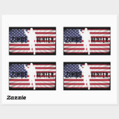 ZOMBIE HUNTER AMERICAN FLAG RECHTHOEKIGE STICKER (Vel)