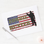 ZOMBIE HUNTER AMERICAN FLAG RECHTHOEKIGE STICKER (Envelop)