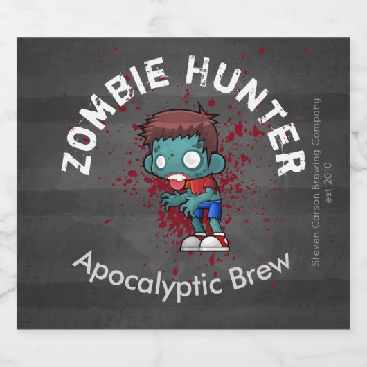 Zombie Hunter Apocalyptic Brew Creepy Bier Etiket (Enkel label)