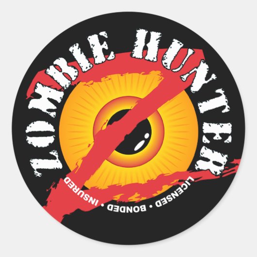 Zombie Hunter Badge Sticker (Voorkant)