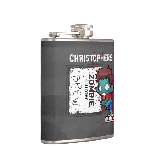 Zombie Hunter Brew Creepy Cool Persoonlijk Heupfles (Rechts)