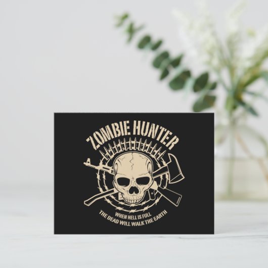 Zombie Hunter Briefkaart (Staand voorkant)