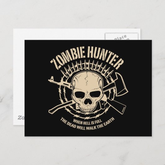Zombie Hunter Briefkaart (Voorkant / Achterkant)