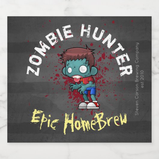 Zombie Hunter Epic HomeBrew Creepy Cool Bier Etiket (Enkel label)