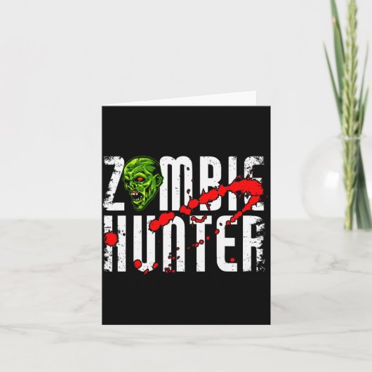 Zombie Hunter _ Halloween Apparel Funny Halloween Kaart (Voorkant)