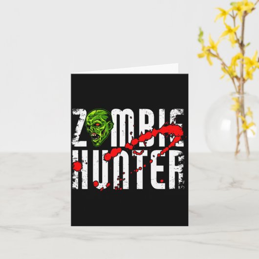 Zombie Hunter _ Halloween Apparel Funny Halloween  Kaart (Gele Bloem)