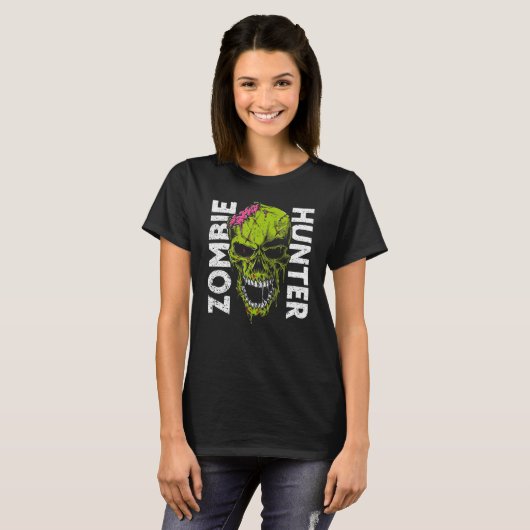 Zombie Hunter Halloween Apparel Halloween 1 T-shirt (Voorkant volledig)