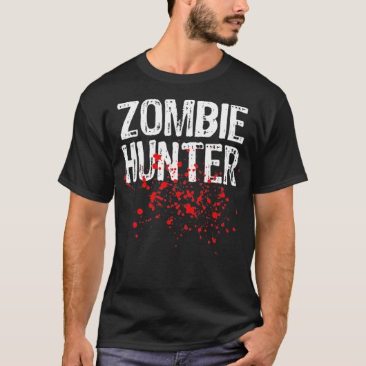 Zombie Hunter Halloween Costume Lazy Easy T-shirt (Voorkant)