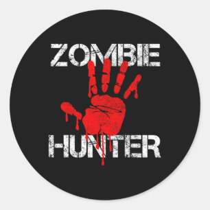 Zombie Hunter Halloween Hunting Blood Hand Outfit Ronde Sticker