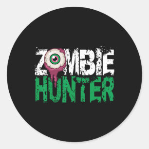 Zombie Hunter Halloween Shirt Leuk Met Een Eye Hun Ronde Sticker