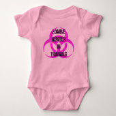 Zombie Hunter in Training creeper roze Romper (Voorkant)
