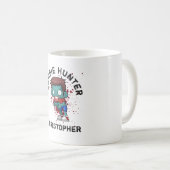 Zombie Hunter met bloedplaatje crème Koffiemok (Voorkant rechts)