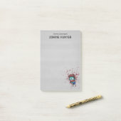 Zombie Hunter met bloedplaatje crème Post-it® Notes (Op bureau)