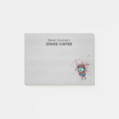 Zombie Hunter met bloedplaatje crème Post-it® Notes (Voorkant)