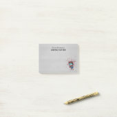 Zombie Hunter met bloedplaatje crème Post-it® Notes (Op bureau)