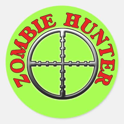 Zombie Hunter met Crosshairs Ronde Sticker (Voorkant)