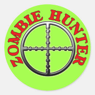 Zombie Hunter met Crosshairs Ronde Sticker