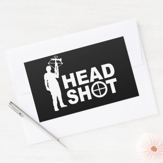Zombie Hunter met Kruisboog Rechthoekige Sticker (Envelop)