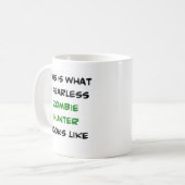 zombie hunter, onbevreesd koffiemok (Voorkant links)