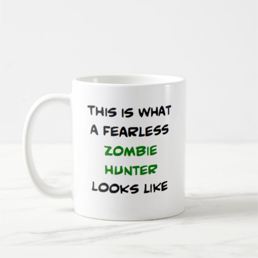 zombie hunter, onbevreesd koffiemok (Links)