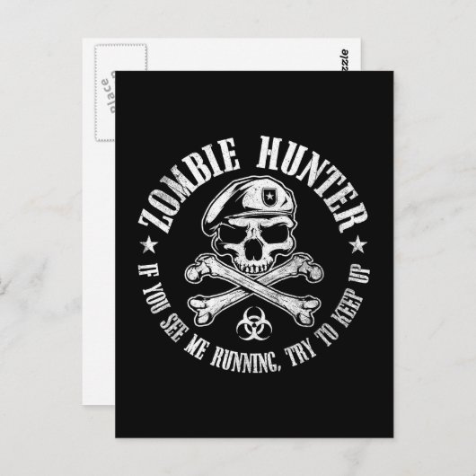 zombie hunter ondood levend dood briefkaart (Voorkant / Achterkant)
