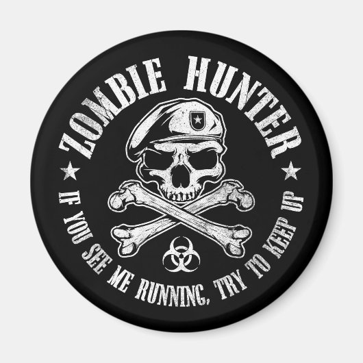 zombie hunter ondood levend dood magneet (Voorkant)