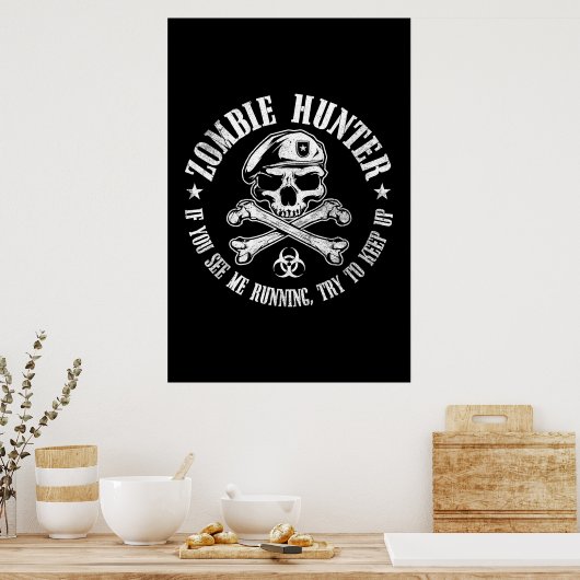 zombie hunter ondood levend dood poster (Keuken)