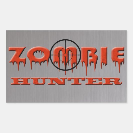 Zombie Hunter Rechthoekige Sticker (Voorkant)