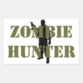 ZOMBIE HUNTER RECHTHOEKIGE STICKER (Voorkant)