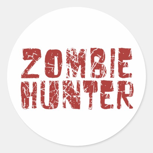 zombie hunter ronde sticker (Voorkant)