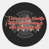 Zombie Hunter Ronde Sticker (Voorkant)