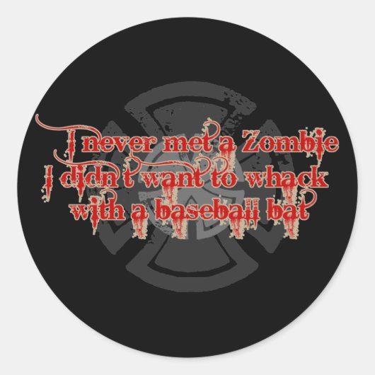 Zombie Hunter Ronde Sticker (Voorkant)