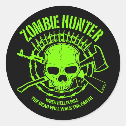 Zombie Hunter Sticker (Voorkant)
