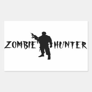 ZOMBIE HUNTER-STICKER RECHTHOEKIGE STICKER