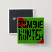 Zombie Hunter Vierkante Button 5,1 Cm (Voorkant /achterkant)