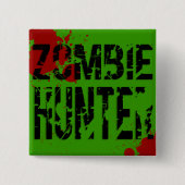 Zombie Hunter Vierkante Button 5,1 Cm (Voorkant)