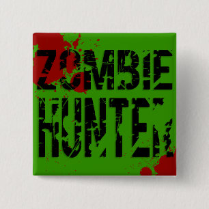Zombie Hunter Vierkante Button 5,1 Cm