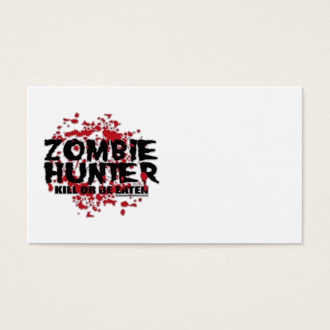 Zombie Hunter Visitekaartje (Voorkant)