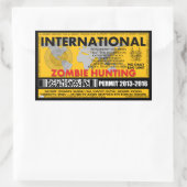Zombie Hunting Permit International Rechthoekige Sticker (Tas)