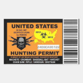 Zombie Hunting Permit Sticker (Voorkant)