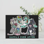 Zombie-huwelijksuitnodigingen - "Happily Ever Afte Kaart (Staand voorkant)