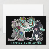 Zombie-huwelijksuitnodigingen - "Happily Ever Afte Kaart (Voorkant / Achterkant)
