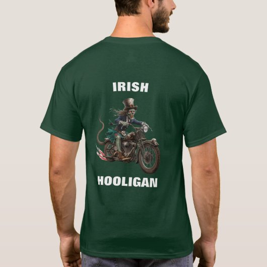 Zombie Ierse Hooligan Biker T-shirt (Achterkant)