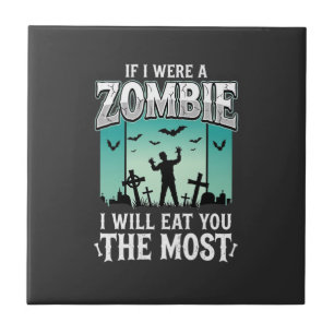 Zombie Ik Zal Je Opeten Halloween Design_1 Tegeltje