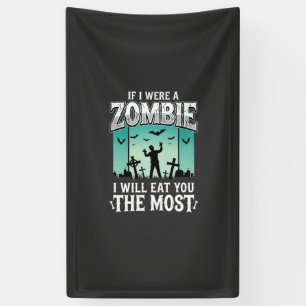 Zombie Ik Zal Je Opeten Halloween Ontwerp_1 Spandoek