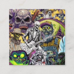 Zombie Imker & Houthakker Horror Collage Deken Vierkante Visitekaartje