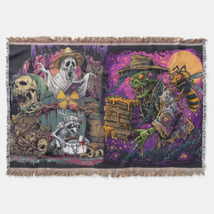 Zombie Imker & Reuzenhorzel Donkere Fantasy T-Shir Deken