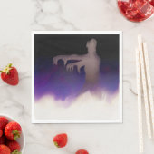 Zombie in de mist met Paarse mist Halloween Servet (Insitu)